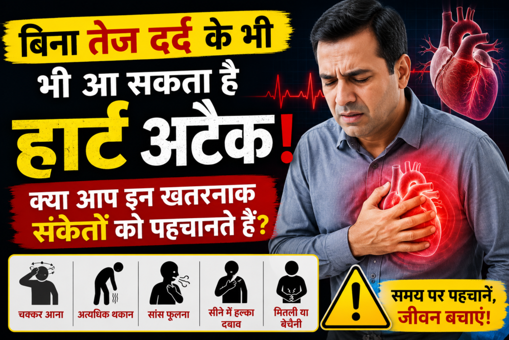 साइलेंट हार्ट अटैक जागरूकता के लिए उपयोग की गई छवि