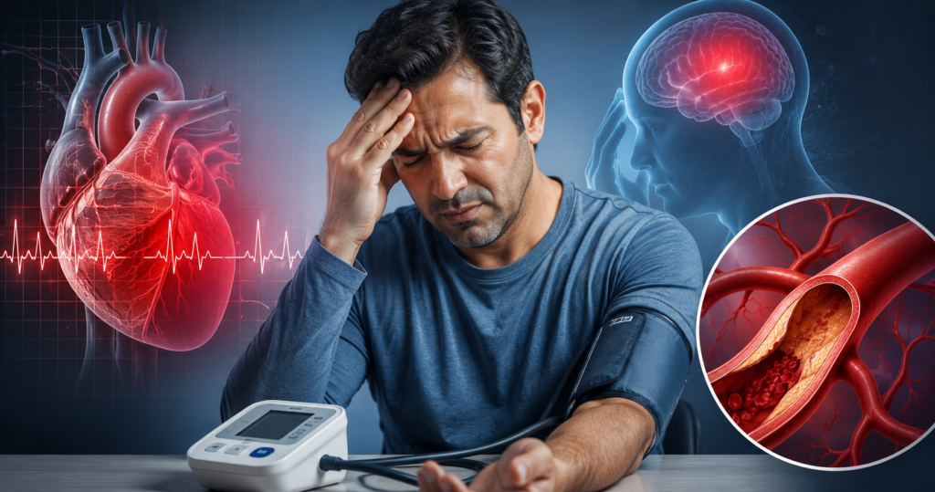 High blood pressure symptoms linked to heart disease